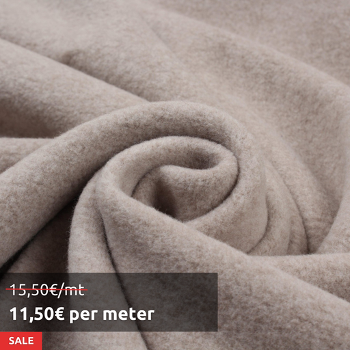 5 Mts - Soft Cotton Polar Double Face (Beige) - OFFER: 11.50€/MT-Roll-FabricSight