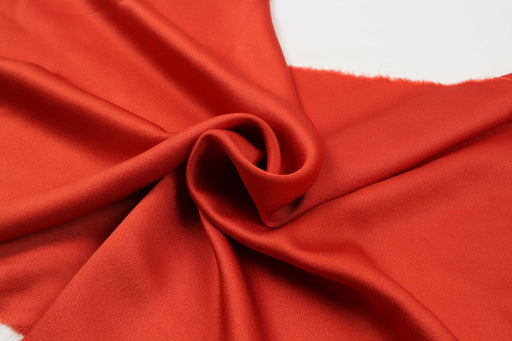 Acetate Viscose Satin Crepe - Mid-Weight - Tile Red-Fabric-FabricSight