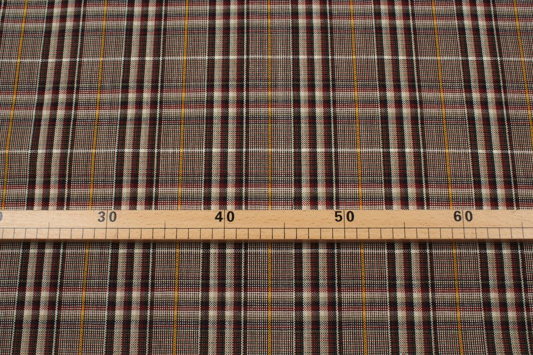 Heavy Scottish Wool for Jackets and Bottoms - Brown Checks-Fabric-FabricSight