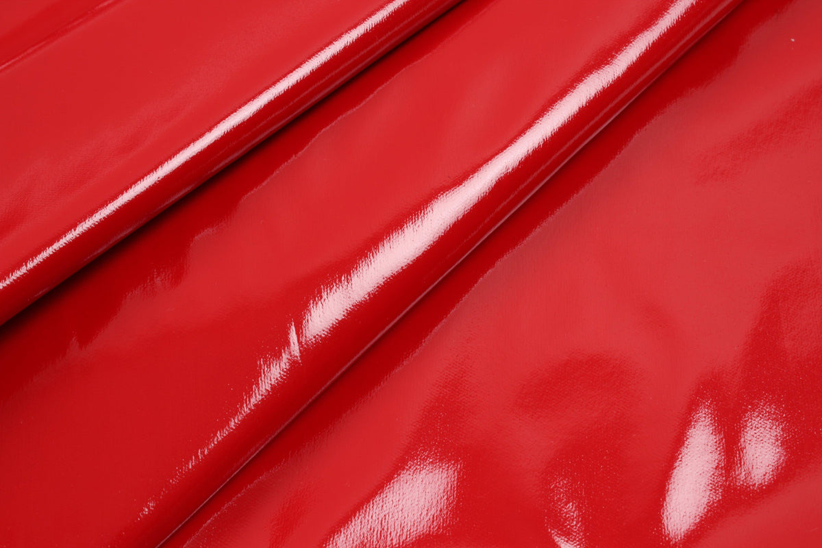 Patent Vinyl Fabric: Red