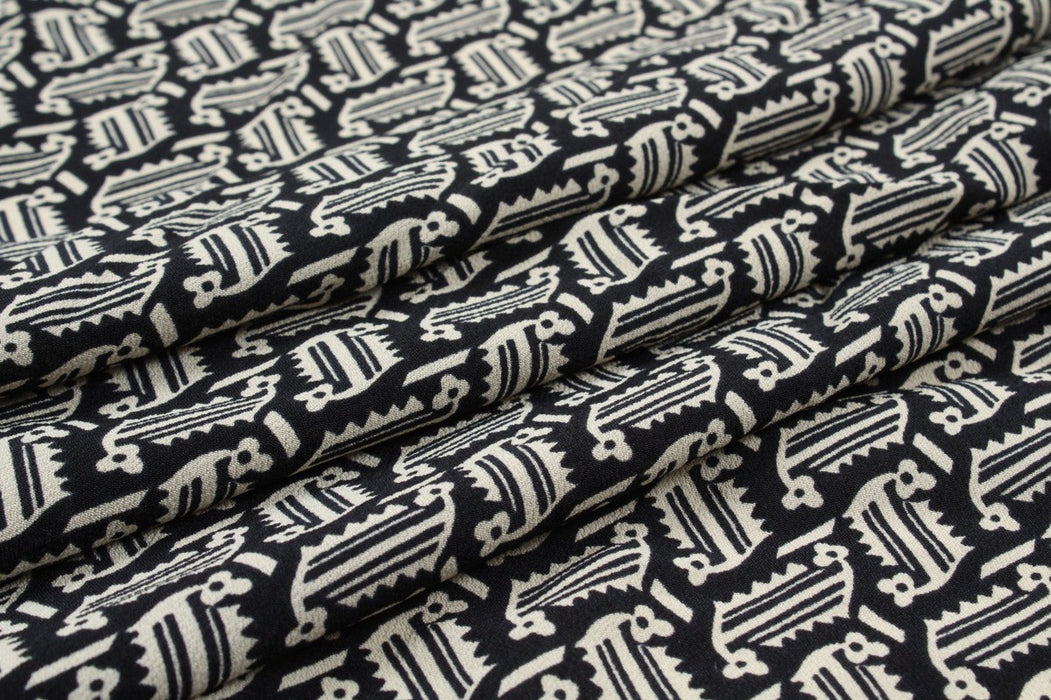 Printed Crêpe Marocain - Geometric - M.O.Q 30 Mts-Fabric-FabricSight