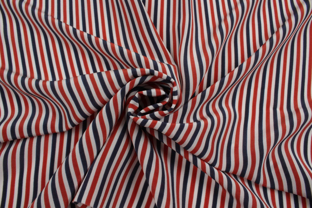 Silk Crepe de Chine - Multicolor Stripes-Fabric-FabricSight
