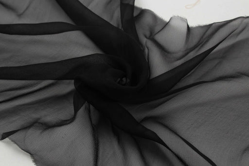 Ultra Light Chiffon Silk - Black-Fabric-FabricSight