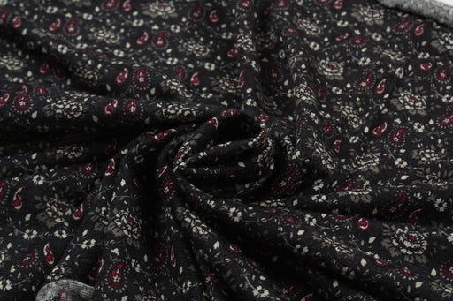 Wool Blend Printed Jersey - Stretch - Paisley-Fabric-FabricSight